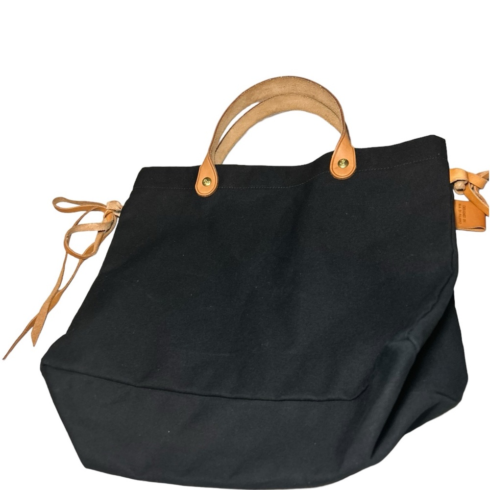 Il Bisonte Side Ribbon Canvas Tote Bag